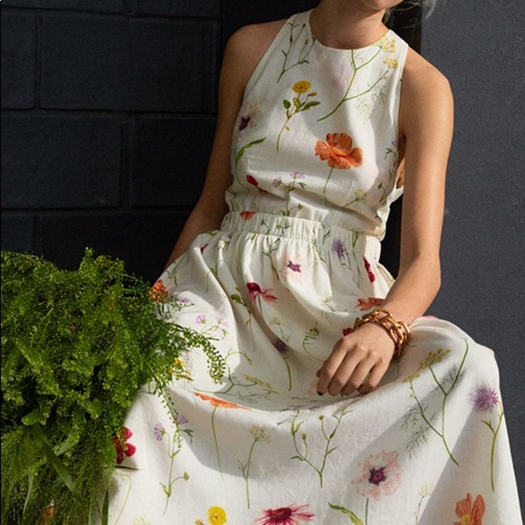 H&m ankle length linen blend dress Clearance